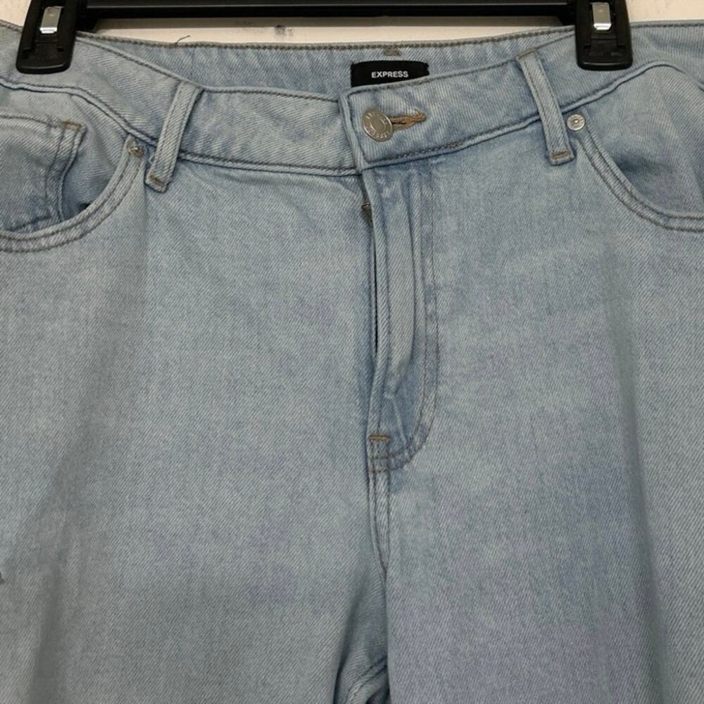 Express Low Slung Med/Light Baggy Cargo Jeans Low Rise Relaxed Straight Leg 10L - Picture 8 of 16